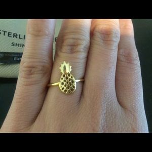 Sterling Forever Gold Pineapple Ring Size 7